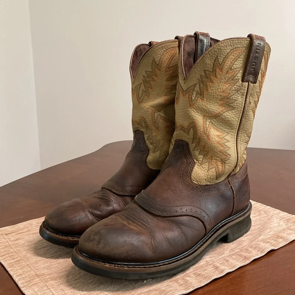 Justin Original Work Boots - Men Sz 11D - Picture 3 of 14